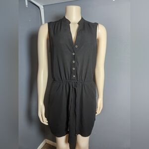 Guess Button-Front Black Jumpsuit